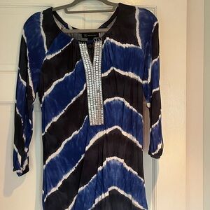 INC International Concepts Blue and Black Tunic